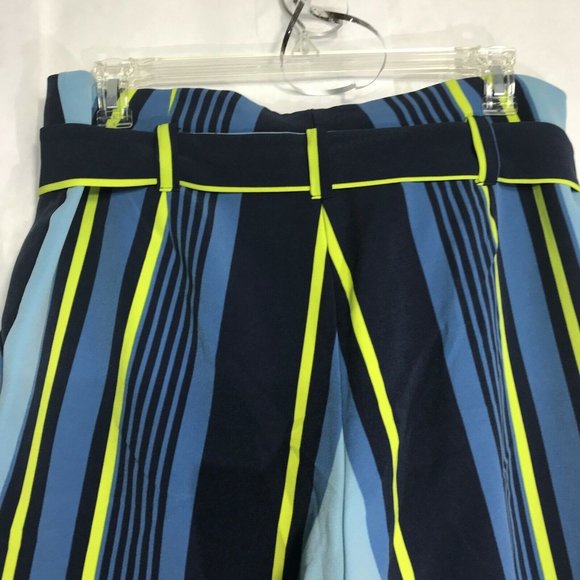 Ashley Stewart plus size 16 Striped paper bag Pants peacoat Elastic belt NWT - Picture 6 of 11